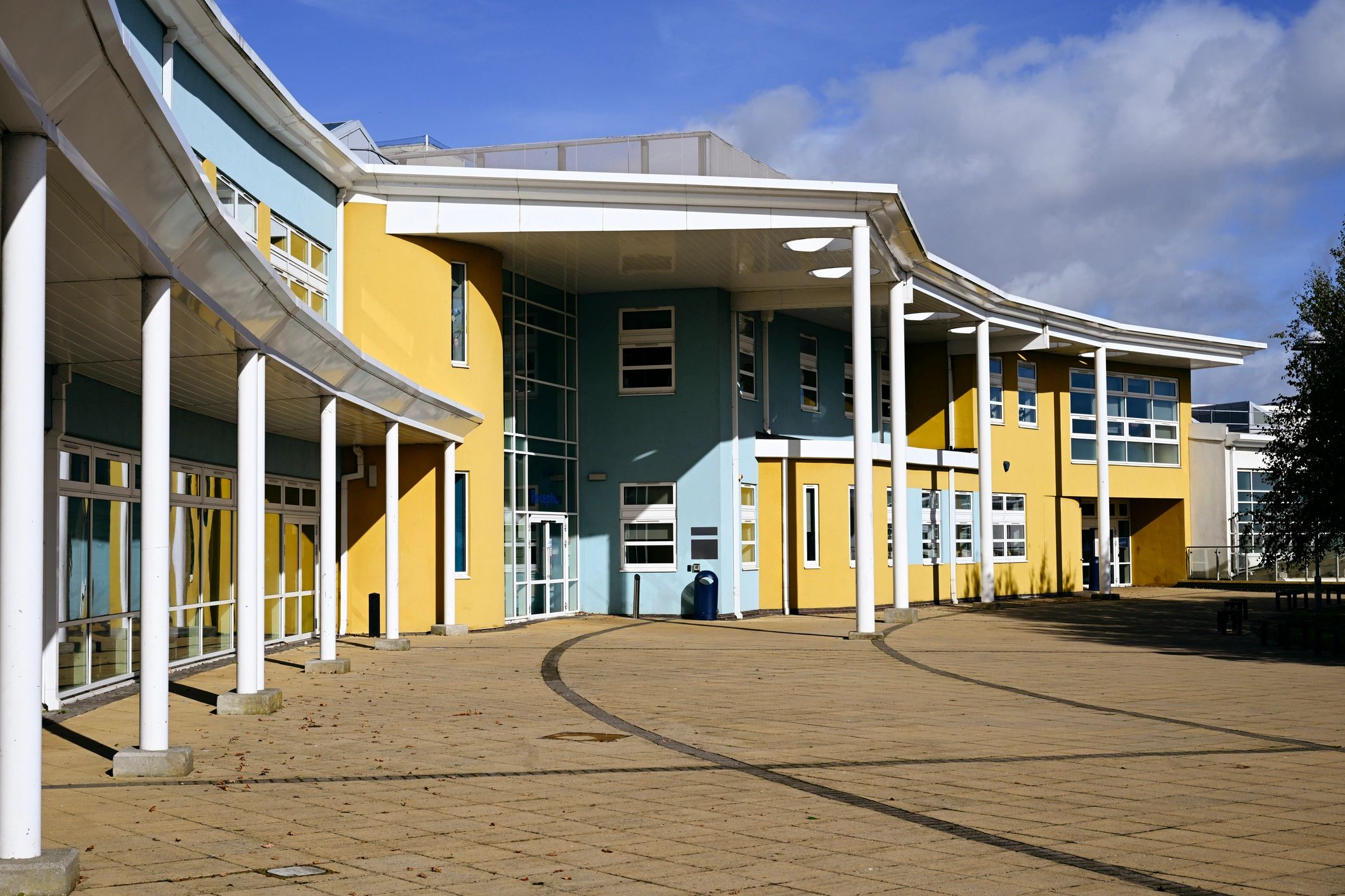 Commercial property exterior and paved access area