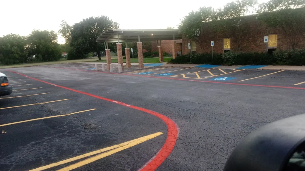 New sealcoat and fresh pavement markings