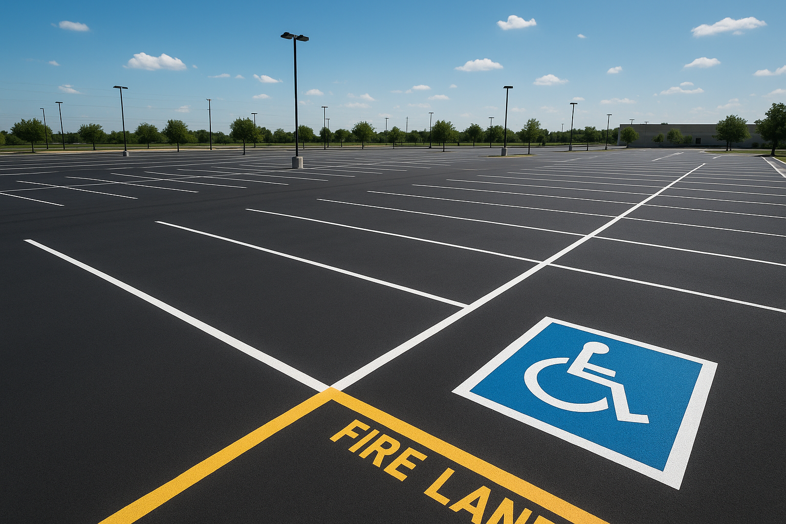 Line Marking Service for Parking Lots in Texas